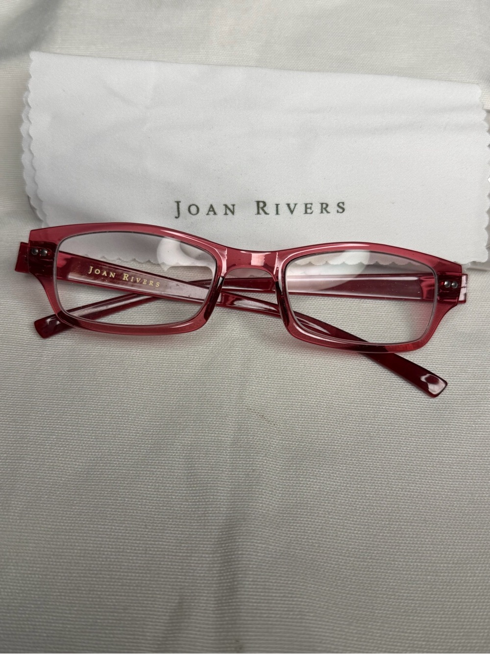 Joan Rivers Translucent Rose Rectangular Reading Glasses